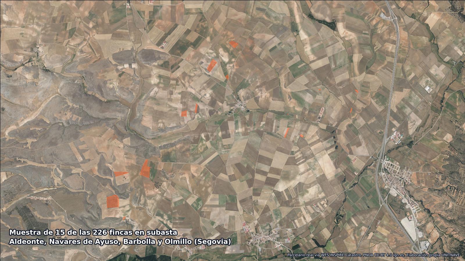 El Estado subasta 226 fincas rústicas en Segovia, todas identificadas por referencia catastral