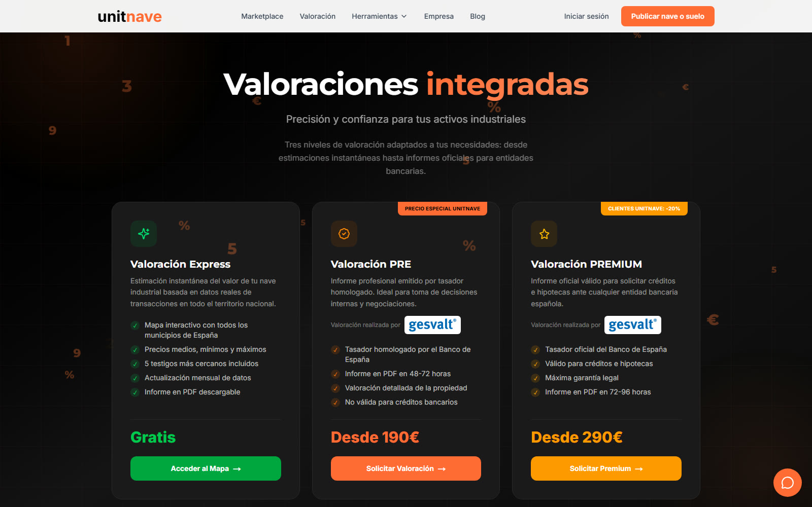 Los tres niveles de valoración de UNITNAVE